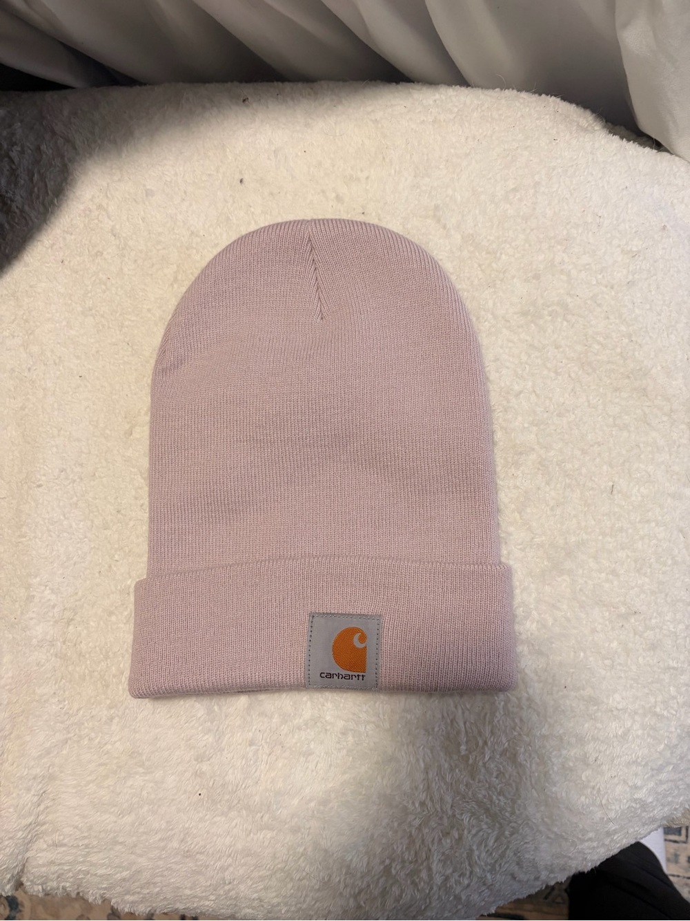 Carhartt Ribbed Cuffed Beanie in Pale Pink